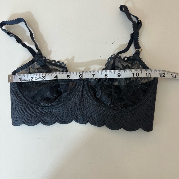 Stella McCartney X Anthro Rosie Grey Underwire Floral Lace Semi-Sheer Bra 32D - Picture 15 of 15